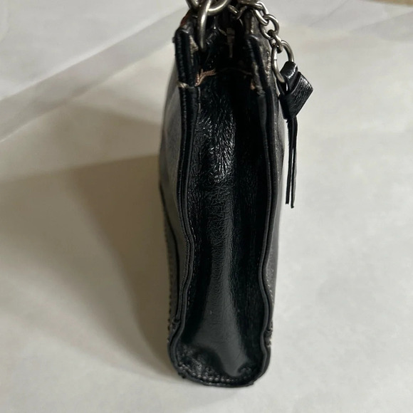 The Sak Iris Black Leather Used Small 3-way Demi Clutch Crossbody Shoulder Bag - Picture 6 of 12